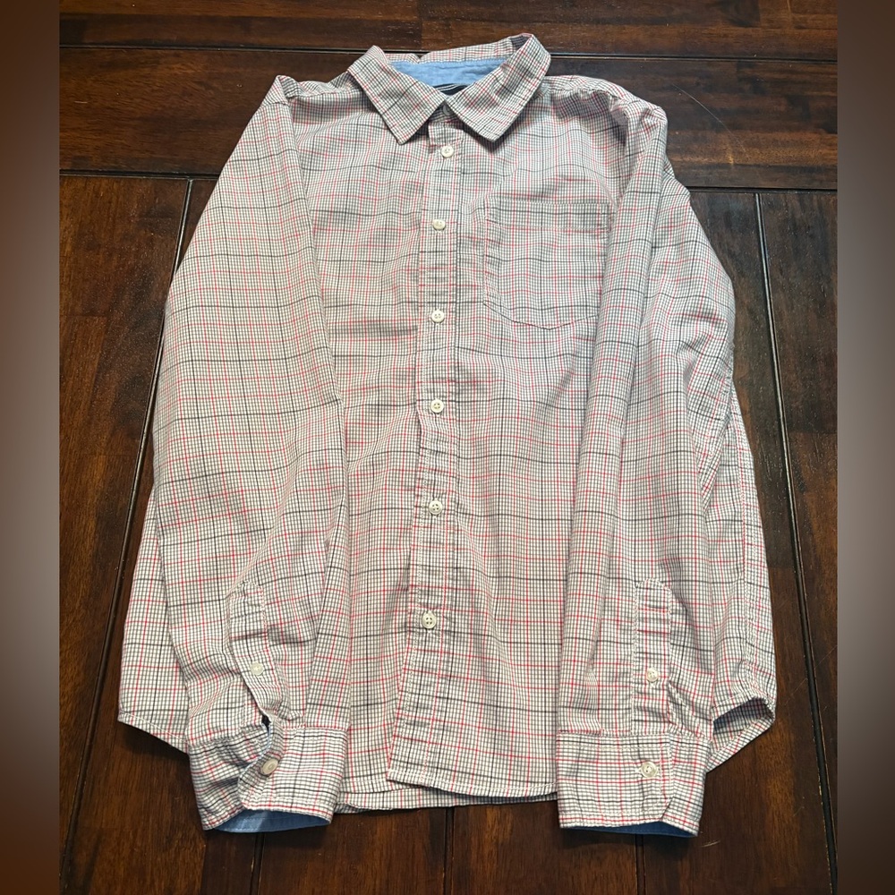 Wonder Nation Boy’s White Plaid Shirt Size XL